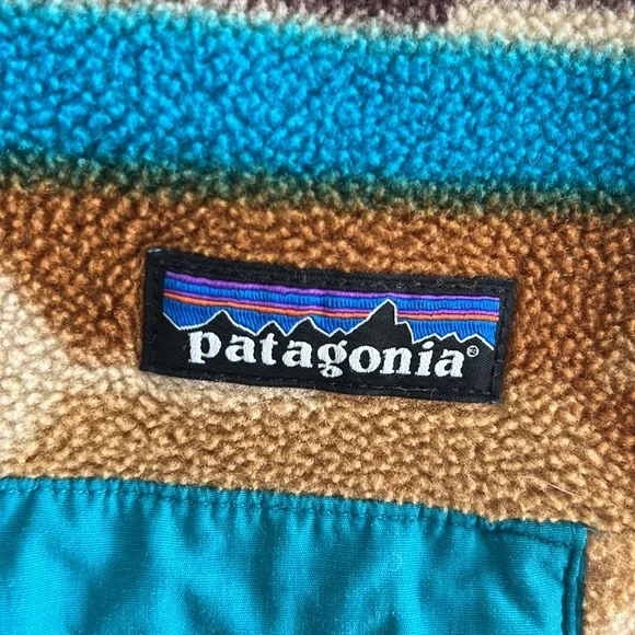 Rare Patagonia Synchilla Guatemalan Tango Brown Bear Pullover Snap-T Fleece - Picture 3 of 10